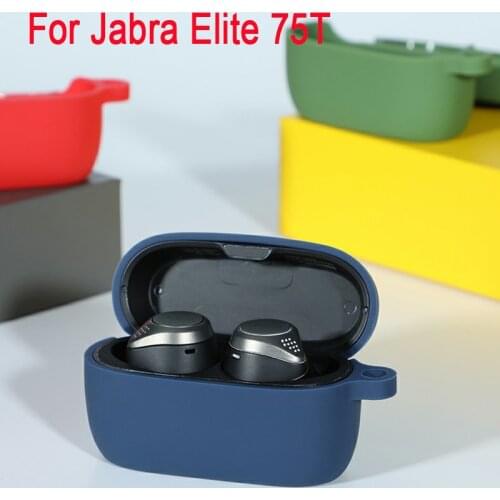 1pcs Soft Silicone Protective Case for Jabra Elite Active 75t Earphones Wireless Bluetooth-compatible Headset Storage Case Cover