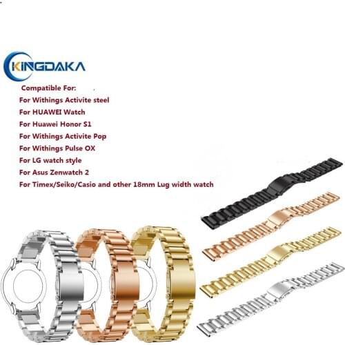 1pc. 18mm Watchband Stainless Steel Metal Watch band Polished Strap for Zenwatch 2/LG Watch Style Watch Strap.free ship