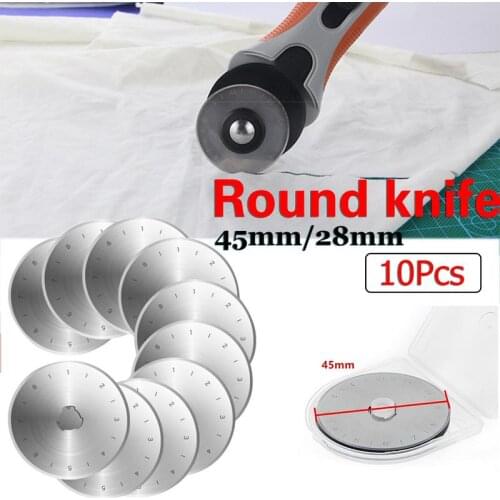 45MM/28MM 10Pcs Steel Circular Rotary Cutter Refill Blades Patchwork Fabric Leather Craft Sewing Quilting Fits Fisk Cutters