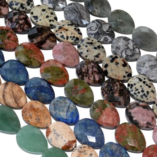 13*18 MM Natural Faceted Agates Pink Quartz Rose Pearls Water Drop Shape Stone Beads For Jewelry Making DIY Bracelet Necklace