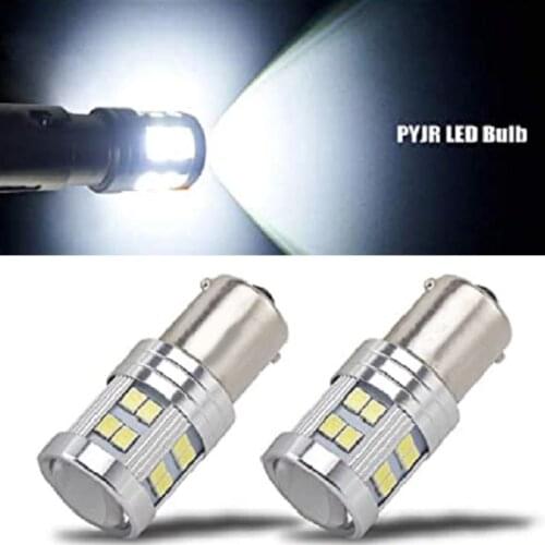 2Pcs 12w LED Bulb Super Bright White 6000K with Projector Reversing light Stop DRL Light Turn Signal Light Car Light Accessories