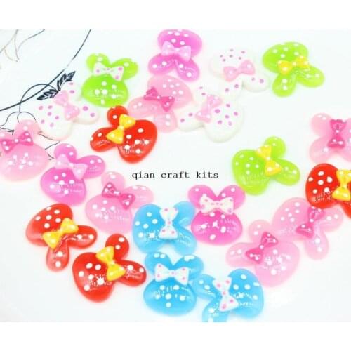 200pcs big Bunny Resins - Size 25mm candy glitter medium - Easter Bunny Resins DIY Hair accessory Flatback Mix