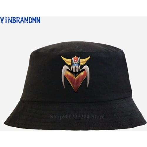 2021 Custom Bucket hat Kids Mazinger Z hat 100% cotton hat Print Fashion Ufo RoboT Grendizer Goldorak Adjustable Fishing hat