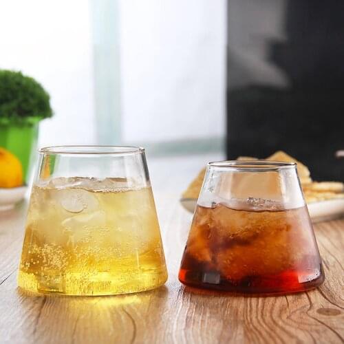250/300ml Heat Resistant Clear Irregular Ice Cream Whisky Beer Glass Cup Mug Heat Resistant Glass Cup Bar Borosilicate Glass