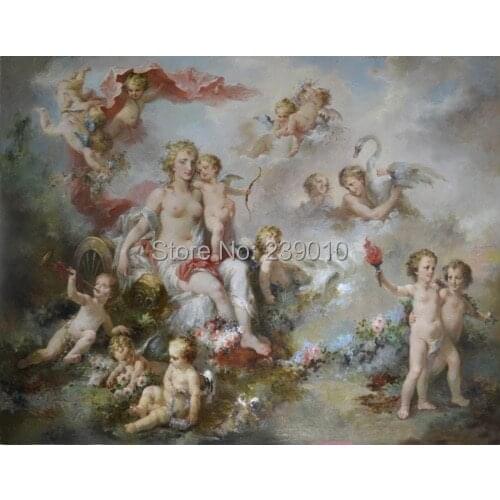 Free shipping angels printed on Canvas Christianity nude art Oil Painting canvas prints Religion wall art decoration picture