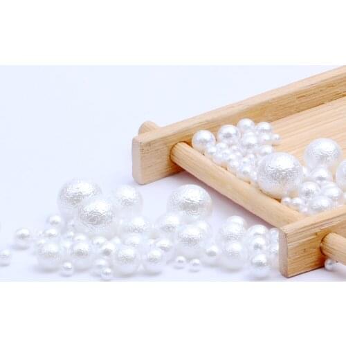 No Hole ABS White/ Ivory 3/4/5/6/7/8/10/12mm Imitation Pearl Beads Small Bag Wrinkled skin Loose Beads fit DIY Jewelry Making