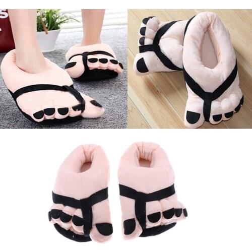 Blesiya Funny Big Toe Feet Warm Soft Plush Slippers Unisex Winter Indoor Slipper