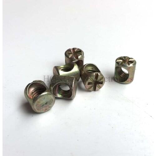 M6 Barrel Bolts Cross Dowel Slotted Furniture Nut for Beds Crib Chairs 1pcs Zinc Alloy Nuts