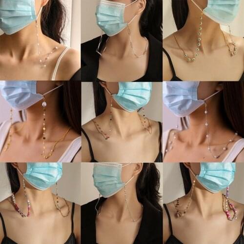 Fashion Heart Pearl Mask Chains Glasses Chain For Women Retro Metal Sunglasses Lanyards Eyewear Cord Holder Neck Strap Necklace