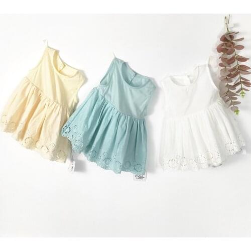 0-24m beach dress baby cotton hollow out lace princess girls dress summer infant kids party wedding clothing children bohemian