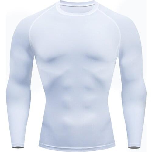 Mens Sweat jogging T-shirt Tights Fitness top Base layer Long sleeve Compression MMA Tactics Tops&Tees rashgard male clothing
