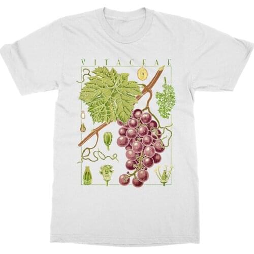 Short Sleeve for Men Clothing Summer Wine T-Shirt Grape Vine Botanical Garden Plant Print Art Botany Fruit Flower Tee Shirt