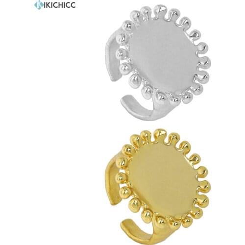 KIKICHICC 925 Sterling Silver Gold Plain Twist Resizable Geometric Rings Women Fashion Fine Jewelry Luxury Ovals Sun Jewelry