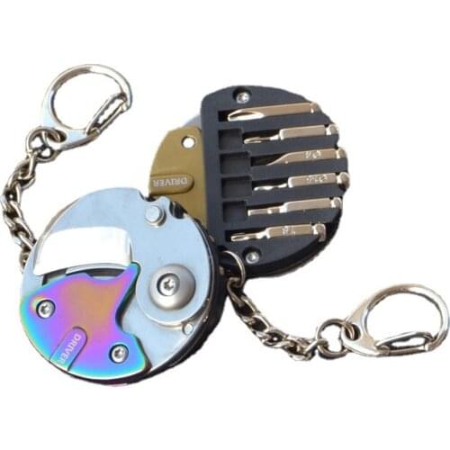 Creative coin screwdriver multifunctional pocket folding knife outdoor mini stainless steel EDC portable maintenance tool knife
