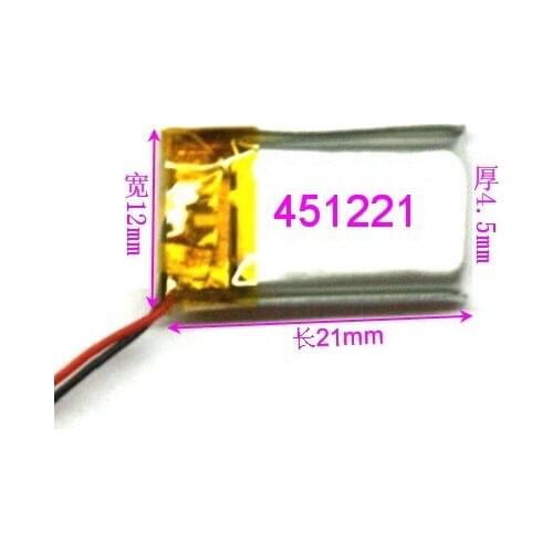 MP3 accessories Bluetooth headset electric board 451221 built-in 3.7V polymer lithium battery core large capacity