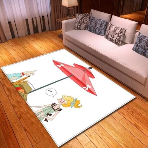 Cartoon Anime hand-painted art carpet modern living room fashion floor mat home bedroom 3D rug children crawl non-slipk carpet