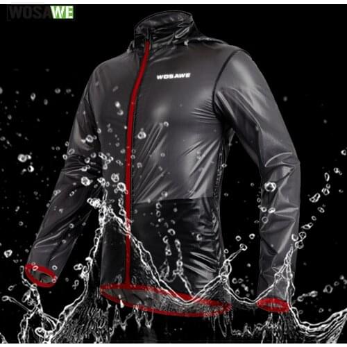 WOSAWE Breathable Raincoat Cycling Jacket Men Waterproof Ultra-light Anti-dust Outdoor Bike Bicycle Rain Jacket Jersey Clothing