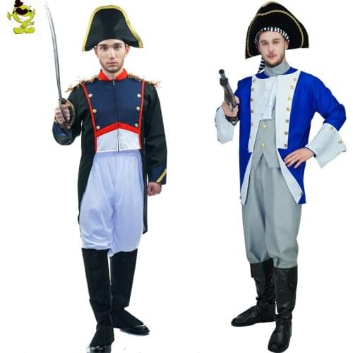 Mens Neopleon Costume Cosplay Party Cololnial General Clothing Halloween Party For Adults Man Role Play Cololnial Costumes
