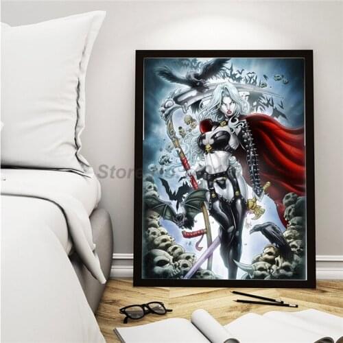 Lady Death Sexy Comic Wall Art Canvas Painting Poster Abstract Print Decorative Picture For Living Room Home Decor