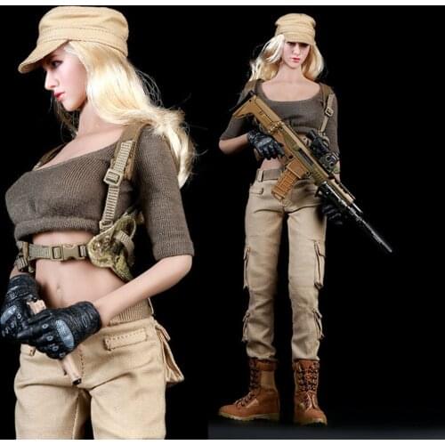 New 1/6 Female Shooter Suits Set Costume Clothes F Phicens Body pale color skin 12" PH Action Figure body Doll