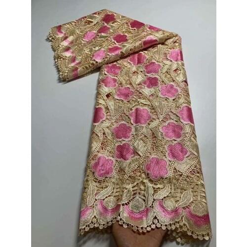 2021 New African Guipure Cord Lace High Quality Embroidery Cord Lace Fabric French Net Lace Nigeria Lace Fabric For Diy Dress