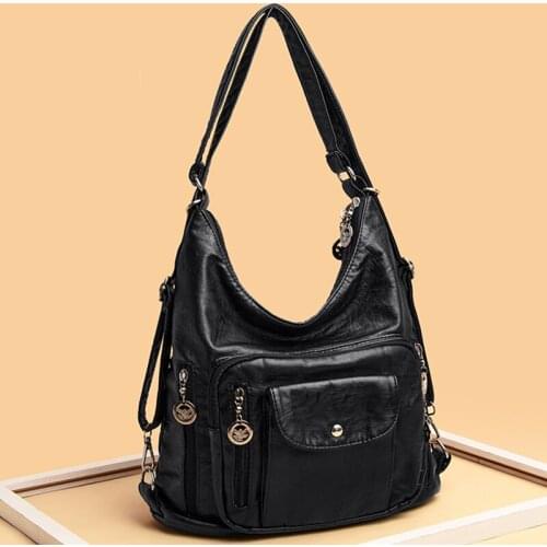 2021 New Retro Waterproof PU Leather Messenger Bag Large Capacity Casual Shoulder Bag Brand Designer Casual Travel Handbag