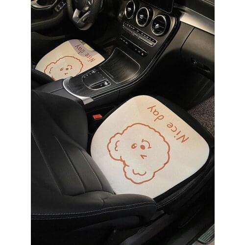 2021 New Arrival Four Seasons Universal Cotton Linen Fashion Cartoon Three Pieces Car Protective Seat Cushion Cover