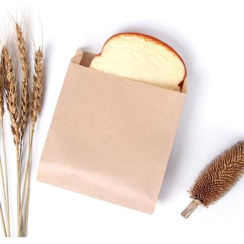 Disposable Bag Paper Bread Bag Wrapper Packing Bag Brown Kraft Paper Package Paper Baked Food Takeout Chicken Steak Bag Oilproof