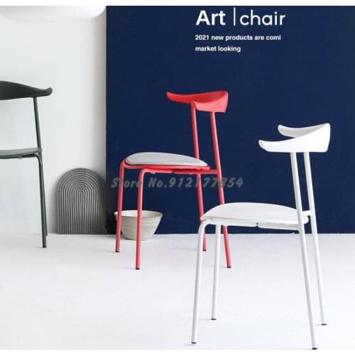 Office chair dining chair home simple stool net red restaurant backrest lazy Nordic negotiation horn chair makeup chair