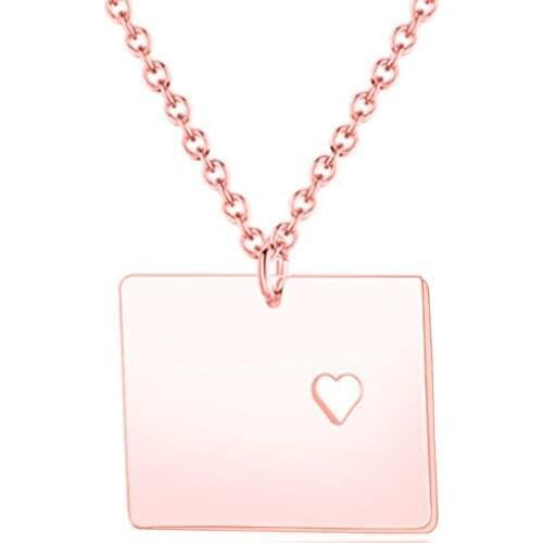 Us State Map Of Popular USA Stainless Steel Pendant Necklace Colorado