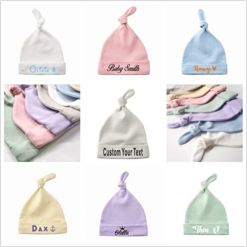 Personalised Baby Hats 100% Cotton Printed Baby Hats & Caps For 0-3 Months Newborn Baby Custom Unisex Baby Beanie Hat