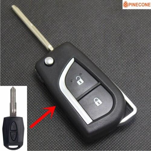 PINECONE Key Case for CHANGAN JINNIUXING 2 Buttons Uncut Brass Blade Modified Remote Blank Key Shell Fob 1 PC
