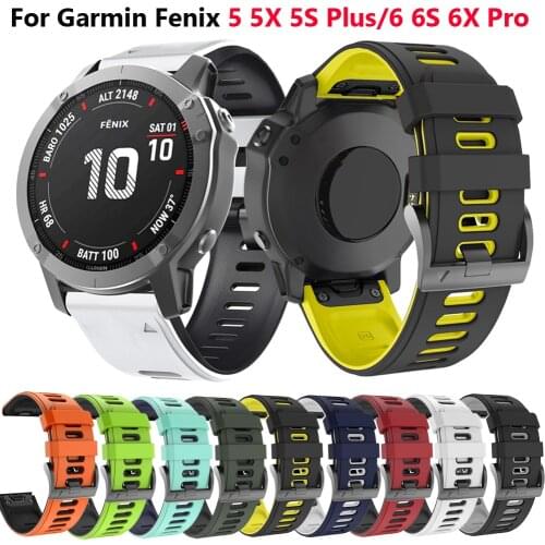 26/22/20mm Watchband For Garmin Fenix 6 6S 6X Pro 5 5X 5S Plus 3HR 935 S60 Silicone Band Quick Release Watch Easyfit Wrist Strap