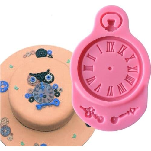 Pocket Watch shape Fondant Silicone Mold for DIY Pastry Cupcake Dessert Lace Decoration Kitchen Accessories Bake