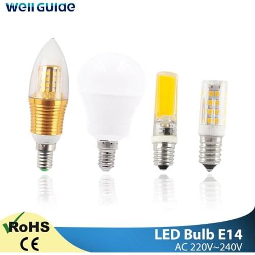 LED Lamp E14 Light 3W 6W 12W AC 220V E14 LED Bulb Lampada LED Spotlight Table Lamp Bombilla Candle Lamp For Home