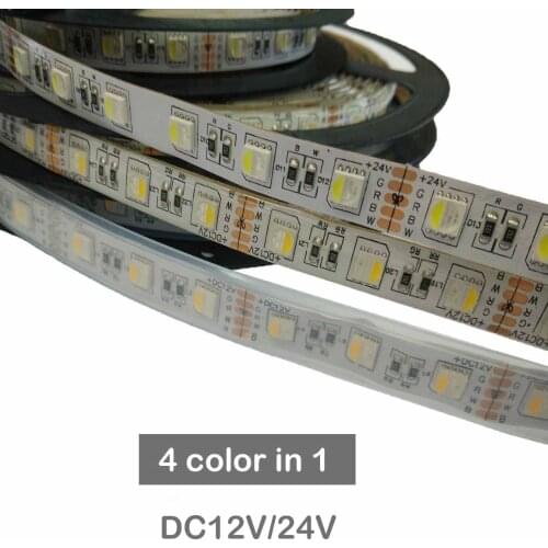FREE DHL 100m/lot 4 color in 1 LED Strip,DC12V/24V 5050SMD RGBW IP20/IP65/IP67 Waterproof LED Strip Light RGB+White/Warm White