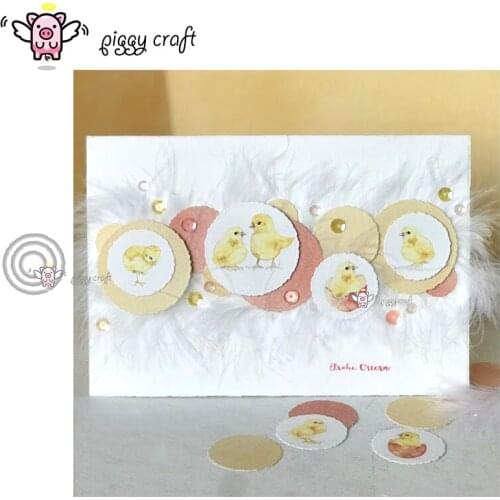 Piggy Craft metal cutting dies cut die mold 3Pcs Round frame Scrapbook paper craft album card punch knife art cutter die