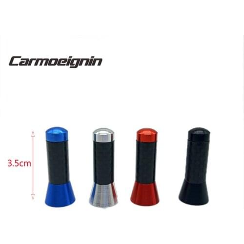 Universal 4.7" 3.5CM Black Carbon Fiber Screw Aluminum Car Short Antenna Multiple colors available
