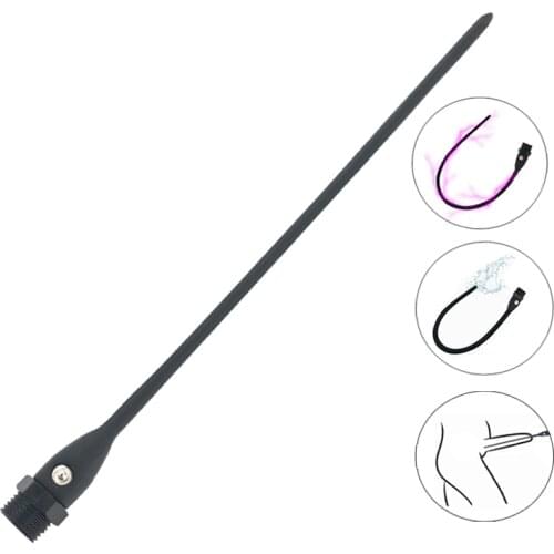 3 function male Silicone electro shock accessory electric urethral catheter dilator penis plug sound enema syringe sex toy man