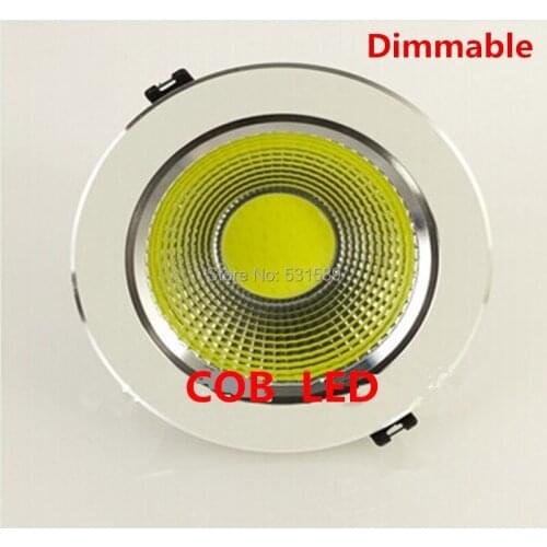 Dimmable 50pcs 5W/7w/9w/12w New Very Bright LED COB chip downlight Recessed LED Ceiling light Spot Light Lamp White/ warm white