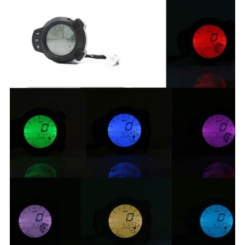 LCD Digital Speedometer Odometer Tachometer Gauge Kmh/Mph For Honda Yamaha KTN Kawasaki Suzuki Chopper