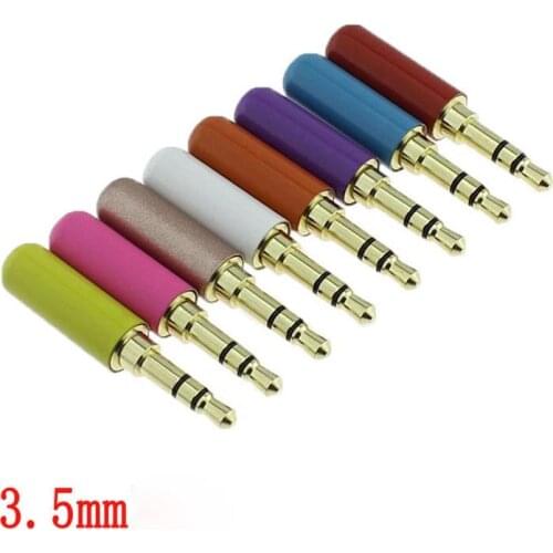 10pcs High Quality Audio Connector Jack 3.5mm Cable Adapter Headphone Plug 3.5MM Stereo Audio Plug Dual Channel Plug