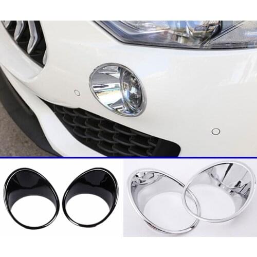 2pcs For Maserati Levante 2016 Car-Styling Front Fog Light Lamp Decoration Cover Trim Stickers Accessories