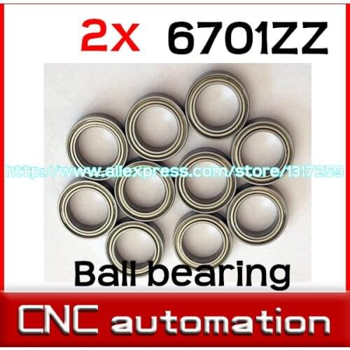 2pcs 6701ZZ shielded cover thin wall deep groove radial ball bearings 6701 6701-2Z 12*18*4 mm