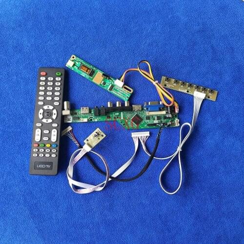 20-Pin LVDS LCD screen controller driver board 1024*768 Analog signal Fit NL10276BC26/TM133XG KitHDMI-compatible USB VGA 1CCFL