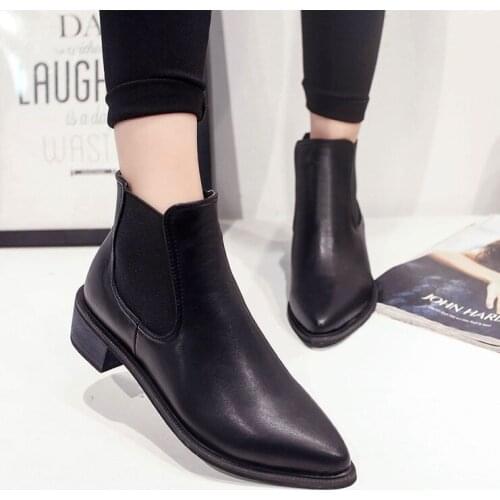 2018 Autumn winter warm women Ankle boots Square high heels Snow Boots Side zipper Martin boots Casual Pumps