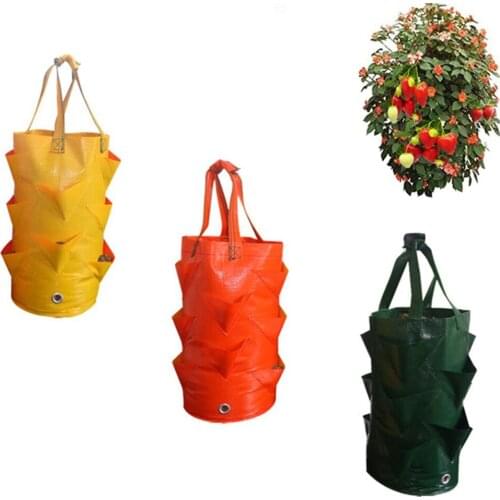 3 Gallon Vertical Garden PE Fabric Strawberry Planter Grow Bag Vegetable Planting Tools Pots Gardening Wall Hanging Flower