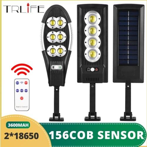 3600mAH Powerful Solar Outdoor LED Light Waterproof New Street Induction Remote Control COB Wall Garden Lights Lampe 2650lm
