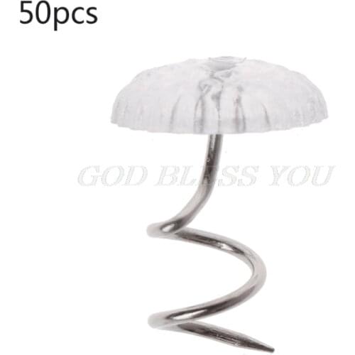 50PCS Clear Heads Twist Pins Fixed Fastener for Upholstery Blankets Sofa sets decorate repaired New Drop Shipping