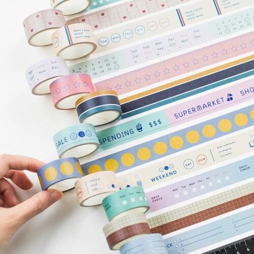 6PCS/LOT the plan keeps up with the change series sticker DIY sticker paper decorative tape paper masking tape washi tape